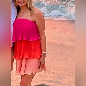 Strapless tiered dress